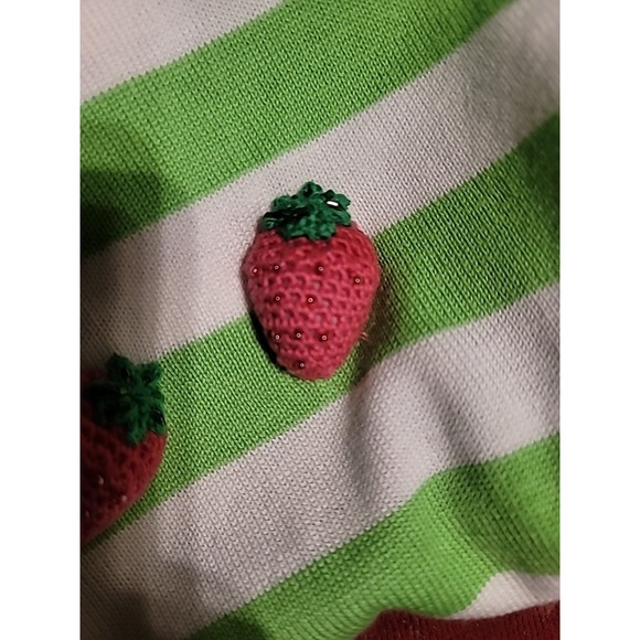 Womens Striped Quaker Factory Embroidered Strawberry Sweater Vest Size Small - Picture 5 of 5